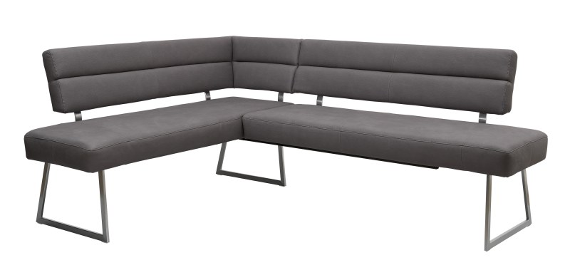 Eckbank - BT ca. 169x215 cm, Microfaser, Dunkelgrau