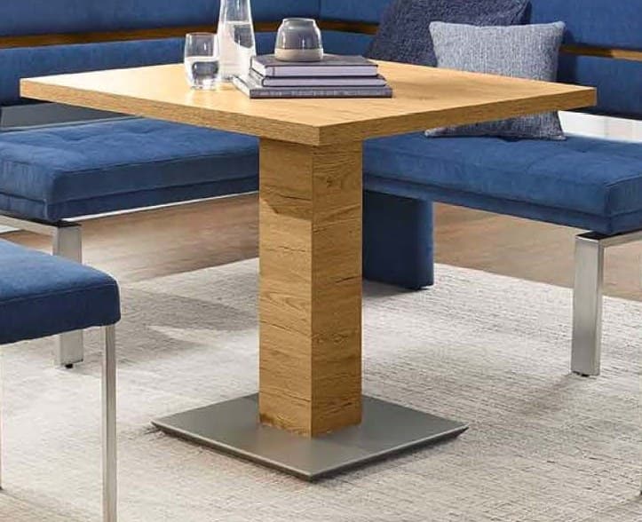 Esstisch EM 8310 - LB ca. 90x90 cm, Wildeiche natur lackiert