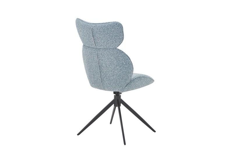 Stuhl MIRNA - drehbar, Stoff, Blau