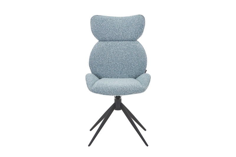 Stuhl MIRNA - drehbar, Stoff, Blau