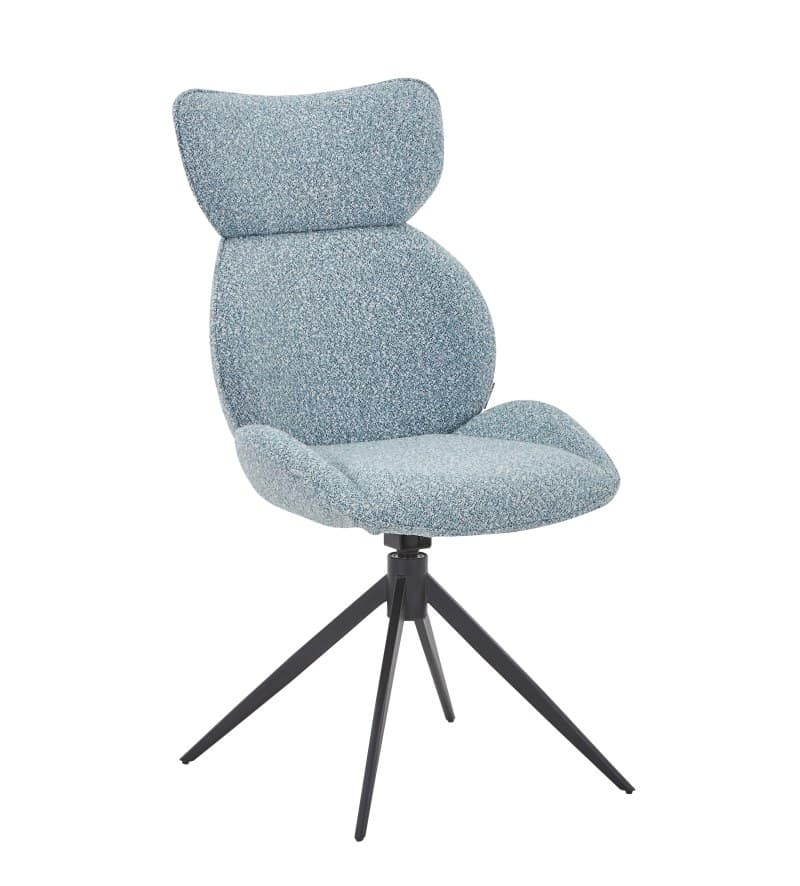 Stuhl MIRNA - drehbar, Stoff, Blau