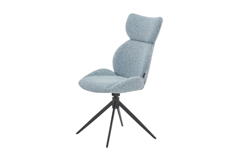Stuhl MIRNA - drehbar, Stoff, Blau
