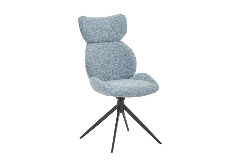 Stuhl MIRNA - drehbar, Stoff, Blau
