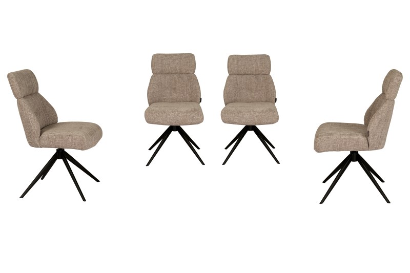 Stuhl MILILANI - drehbar, Stoff, Taupe