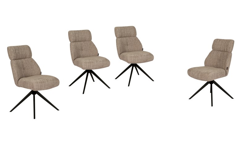 Stuhl MILILANI - drehbar, Stoff, Taupe