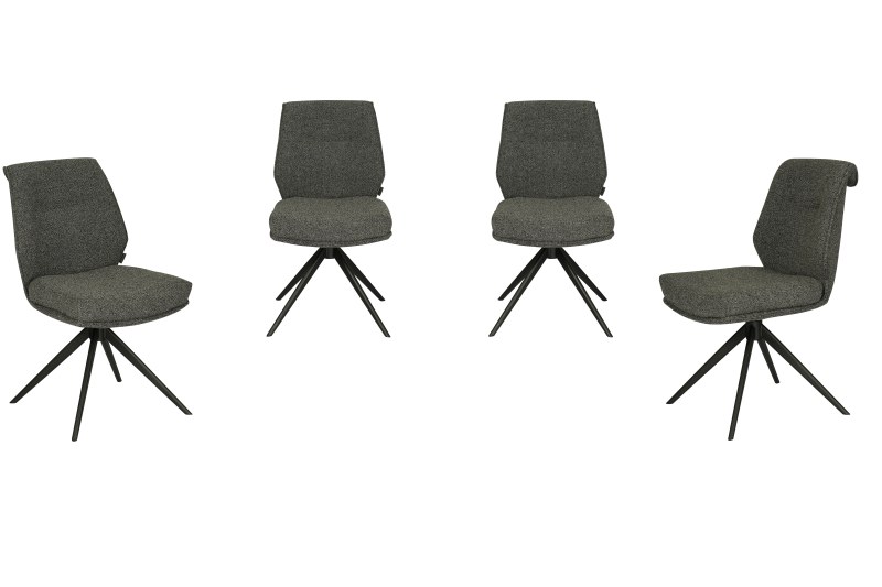 Stuhl MARLIES - drehbar, Stoff, Anthrazit