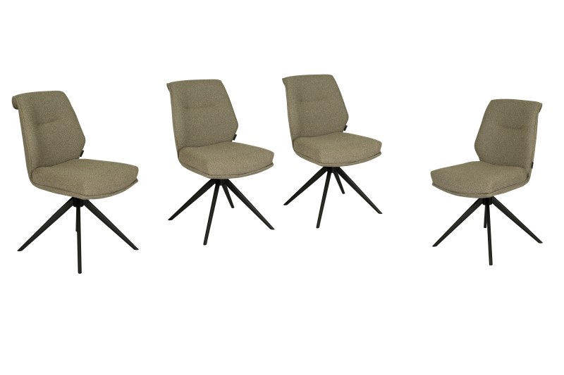 Stuhl MARLIES - drehbar, Stoff, Taupe