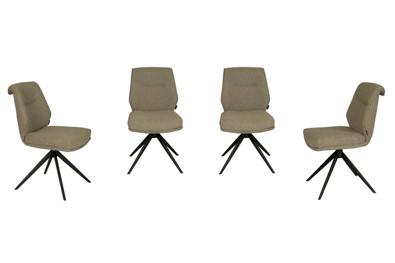 Stuhl MARLIES - drehbar, Stoff, Taupe
