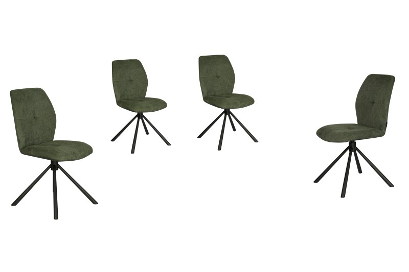 Stuhl MANOA - drehbar, Stoff, Wintermoos