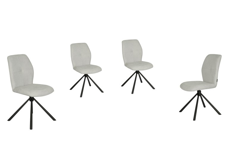 Stuhl MANOA - drehbar, Stoff, Silber