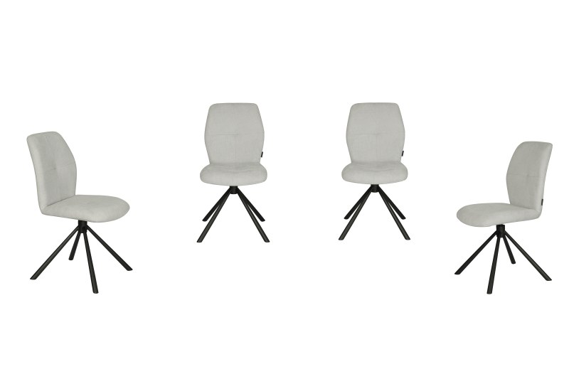 Stuhl MANOA - drehbar, Stoff, Silber