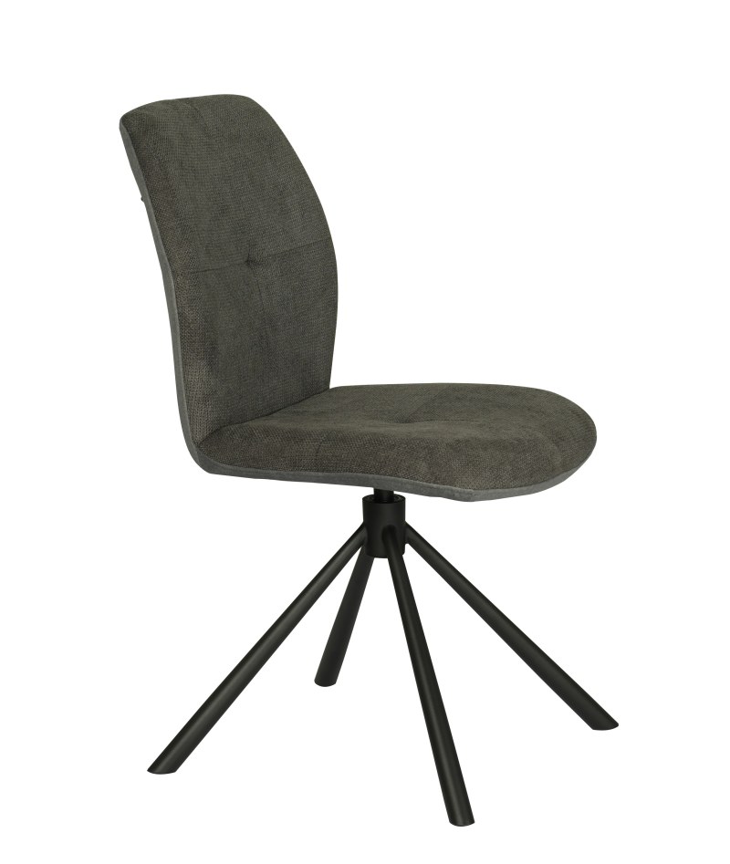 Stuhl MANOA - drehbar, Stoff, Grau