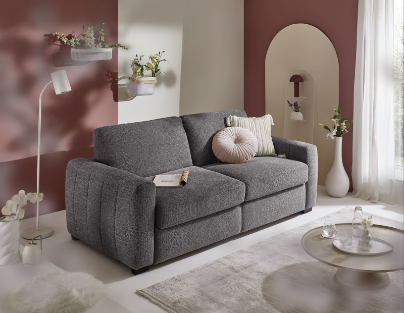 Schlafsofa MYLES - Stoff, Anthrazit