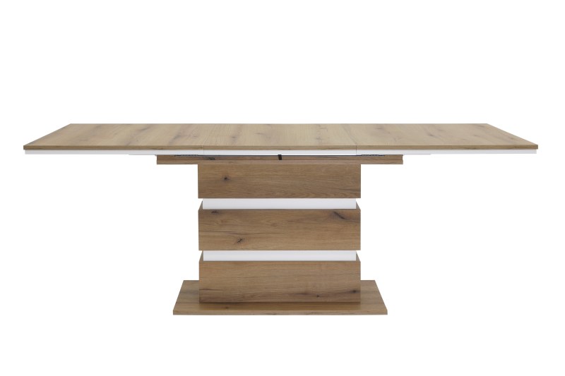 Esstisch - ausziehbar, LB ca. 140x90 cm, Evoke Eiche Nachbildung, Weiß