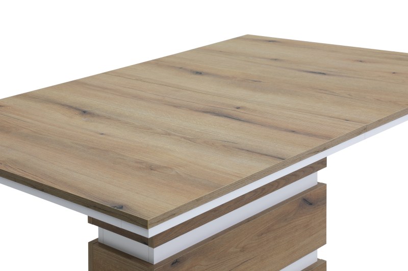 Esstisch - ausziehbar, LB ca. 140x90 cm, Evoke Eiche Nachbildung, Weiß