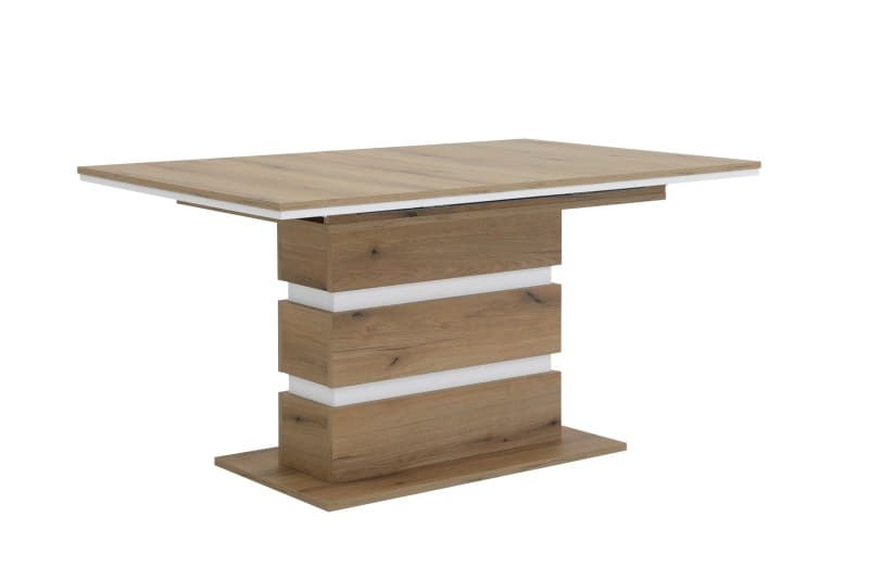 Esstisch - ausziehbar, LB ca. 140x90 cm, Evoke Eiche Nachbildung, Weiß
