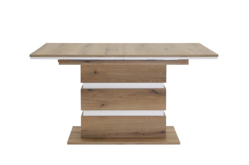 Esstisch - ausziehbar, LB ca. 140x90 cm, Evoke Eiche Nachbildung, Weiß