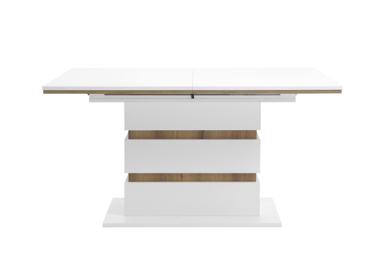 Esstisch - ausziehbar, LB ca. 140x90 cm, Weiß, Evoke Eiche Nachbildung