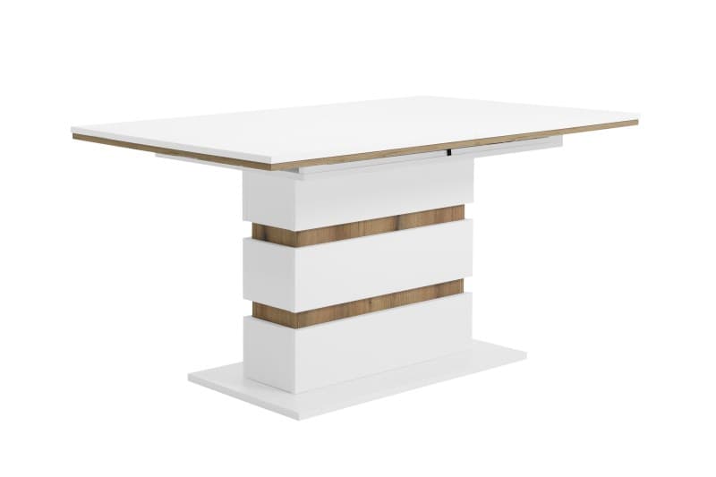 Esstisch - ausziehbar, LB ca. 140x90 cm, Weiß, Evoke Eiche Nachbildung
