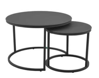 Couchtisch - 2er Set, Anthrazit, Schwarz