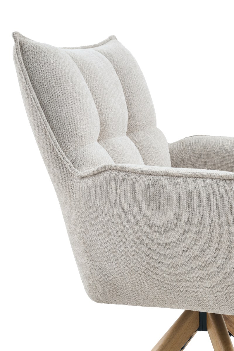 Armlehnstuhl - drehbar, Stoff, Beige