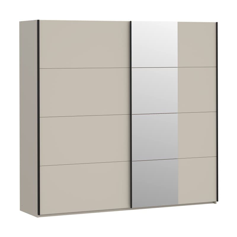 Schwebetürenschrank FRIESO- B ca. 220 cm, Sand, Spiegel