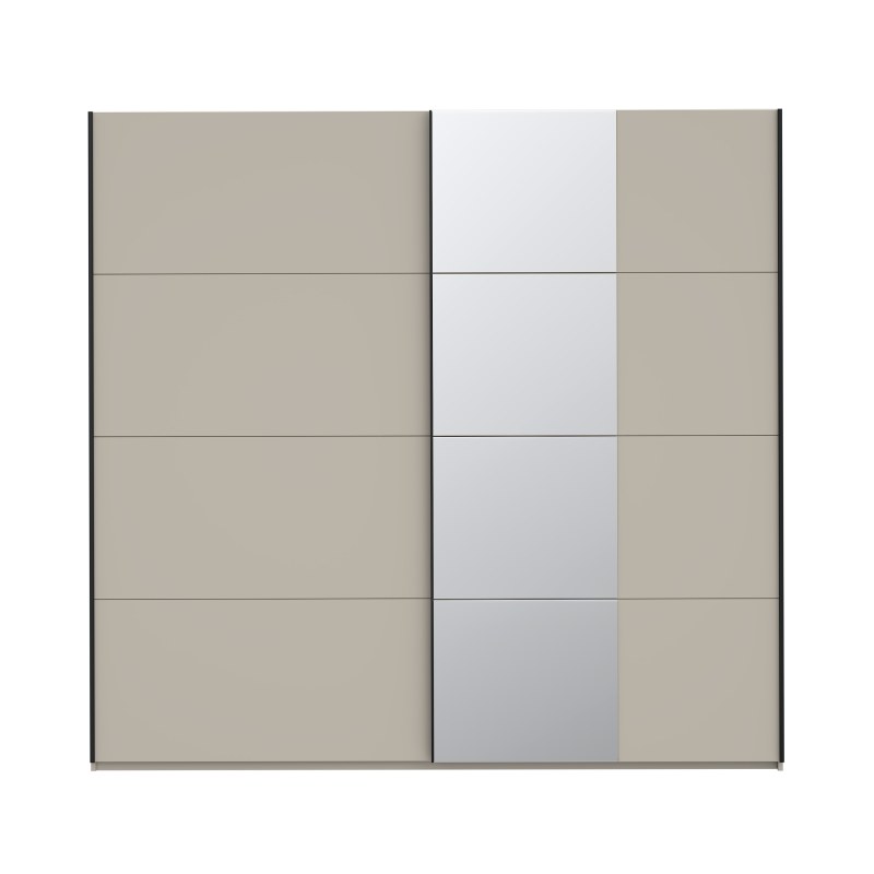 Schwebetürenschrank FRIESO- B ca. 220 cm, Sand, Spiegel