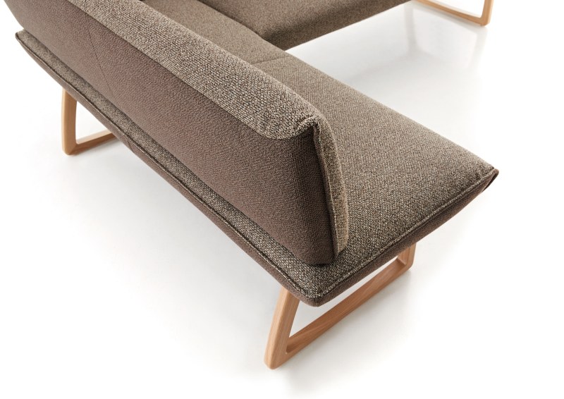 Eckbank - LB ca. 237x162 cm, Stoff Graubraun