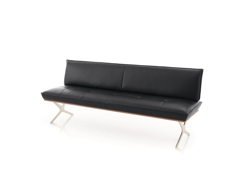 Polsterbank - B ca. 214 cm, Leder Anthrazit