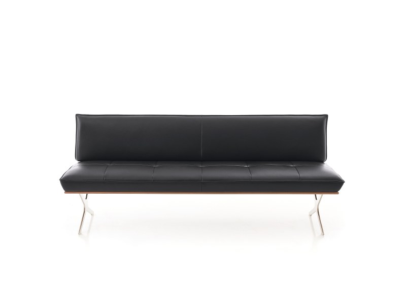 Polsterbank - B ca. 214 cm, Leder Anthrazit