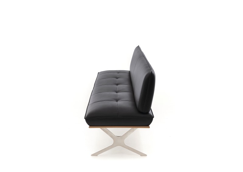 Polsterbank - B ca. 214 cm, Leder Anthrazit