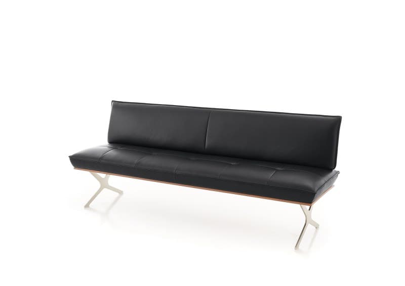 Polsterbank - B ca. 214 cm, Leder Anthrazit
