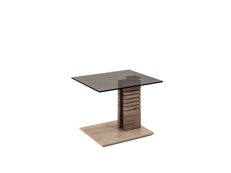 Couchtisch - höhenverstellbar, LBH. ca. 55x47x47-65 cm, Glas, Grau