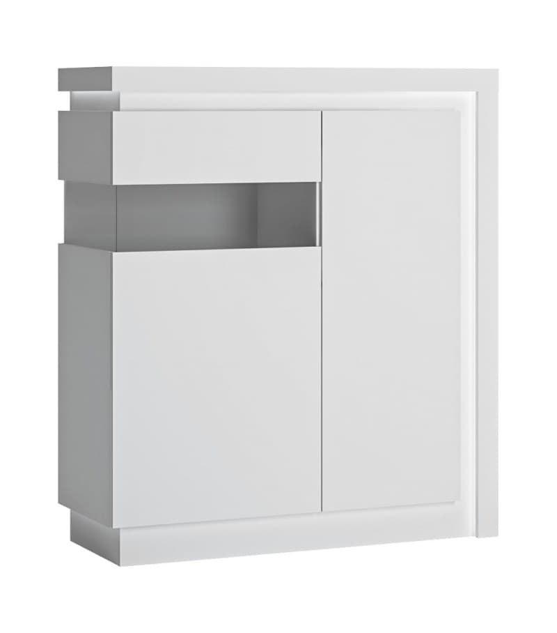 Vitrine - mit Beleuchtung, Weiß