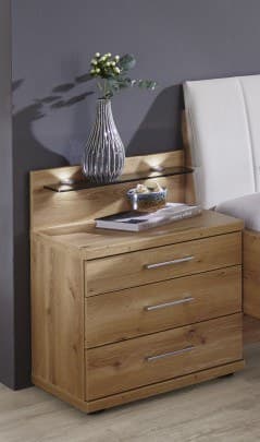 Nachtschrank - Bianco-Eiche-Nachbildung