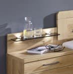 Nachtschrank-Paneel - mit Beleuchtung, Bianco-Eiche-Nachbildung