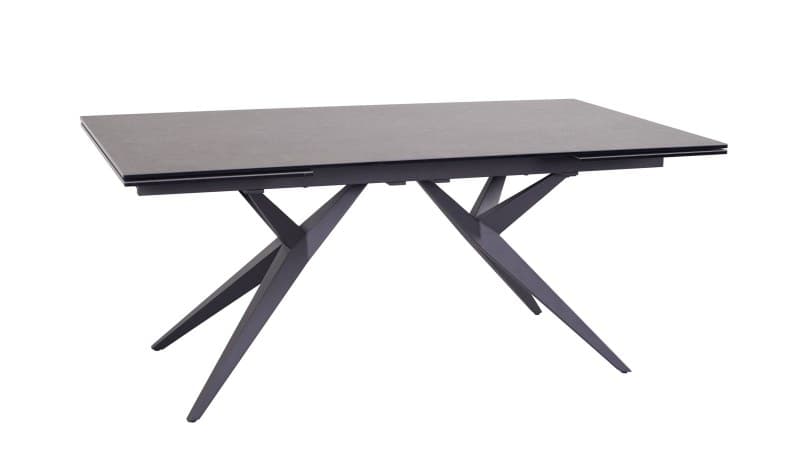 Esstisch MICHELA - ausziehbar, LB ca. 180x95 cm, Glaskeramik, Dunkelgrau