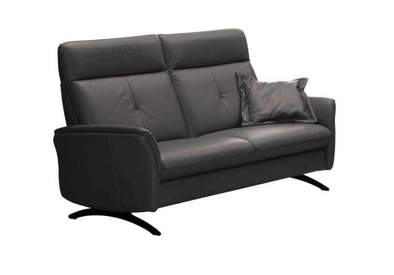 Sofa EM Pula - 2,5-Sitzer, Leder, schwarz
