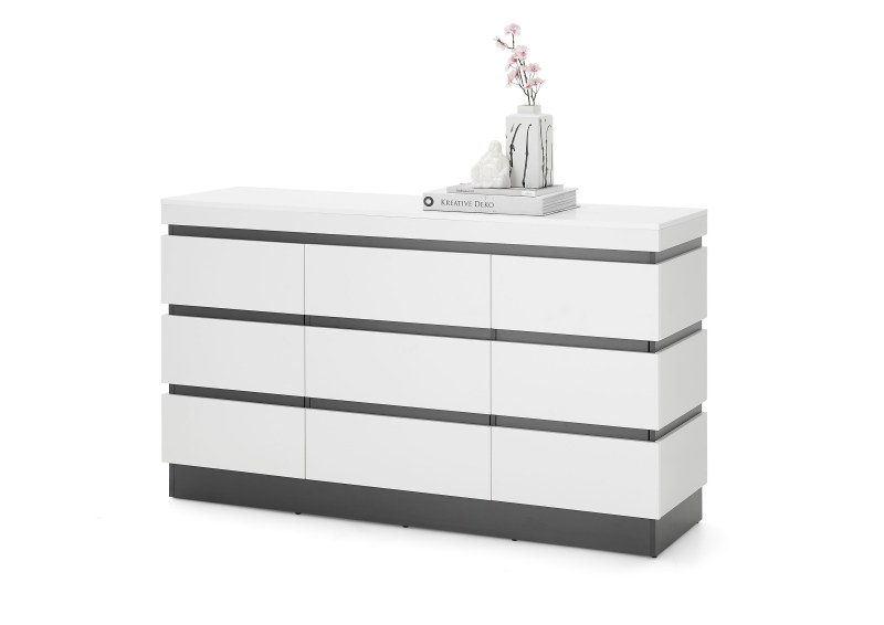 Sideboard - Alpinweiß, Anthrazit