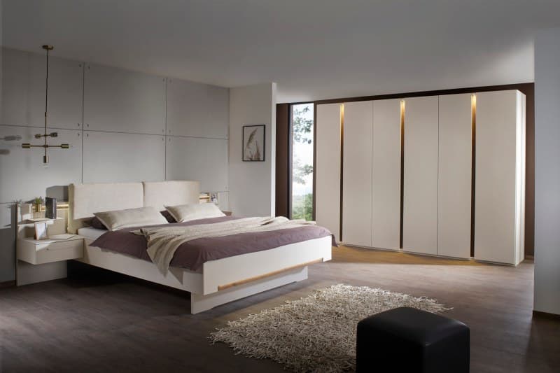 Schlafzimmer - inkl. Beleuchtung, Abs. Atlantic Oak, Champagner