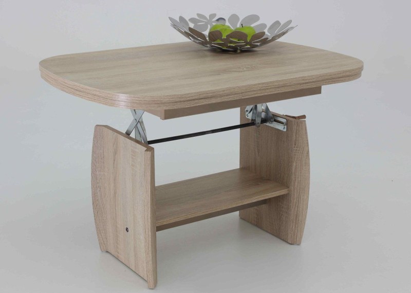 Couchtisch - ausziehbar, höhenverstellbar, LB ca. 95x59 cm, Sonoma Eiche Nachbildung