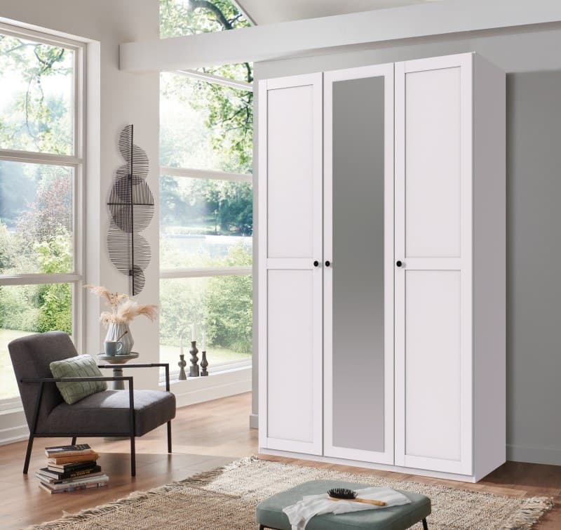 Drehtürenschrank- B ca. 135 cm, Weiß