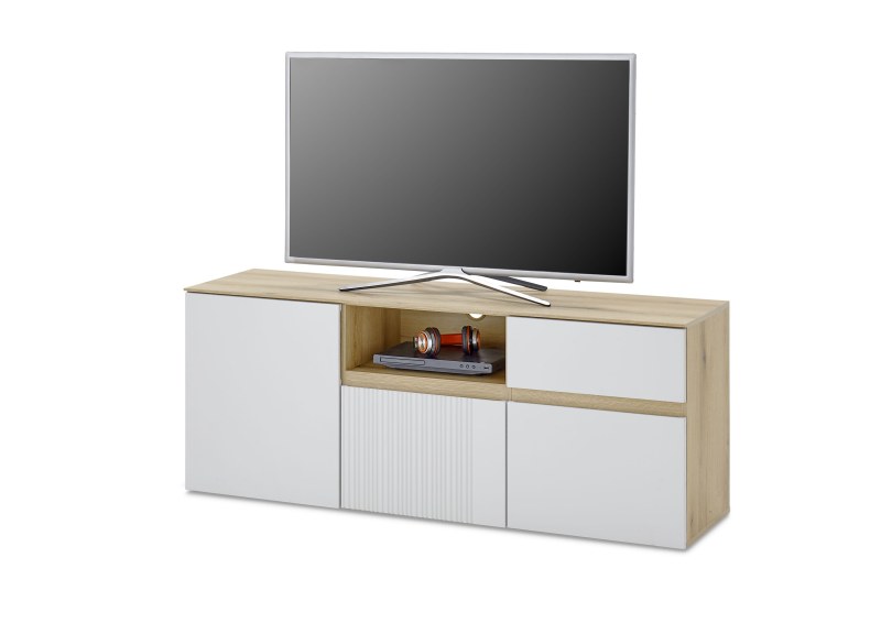 TV-Board- Eiche Dekor, Hellgrau