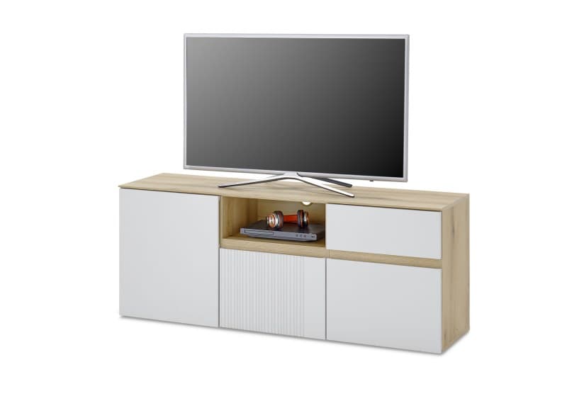 TV-Board- Eiche Dekor, Hellgrau