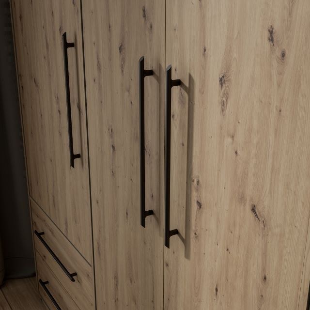 Drehtürenschrank FATHIE- B ca. 206 cm, Eiche Dekor