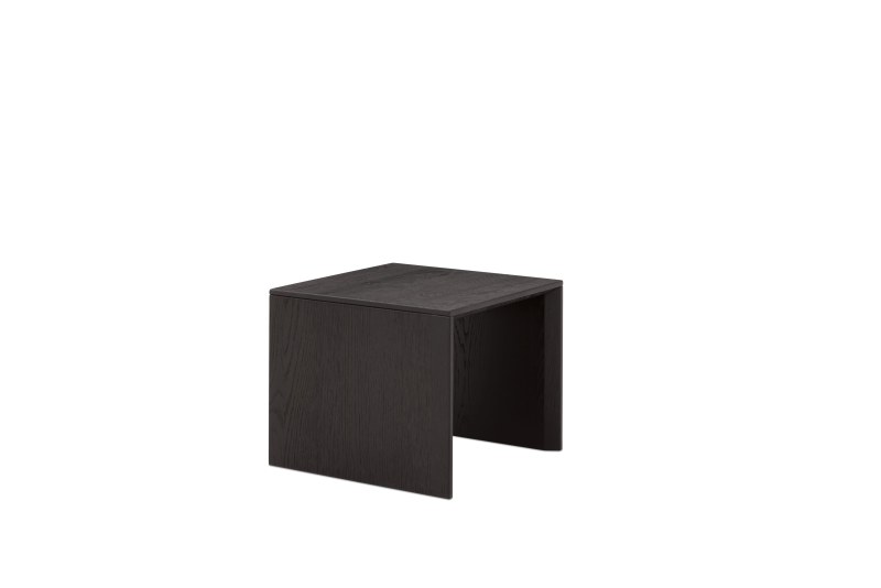 Couchtischkombi - LBH ca. 65x65x46 cm + LBH ca. 45x45x37 cm, Asteiche massiv - schwarz geölt