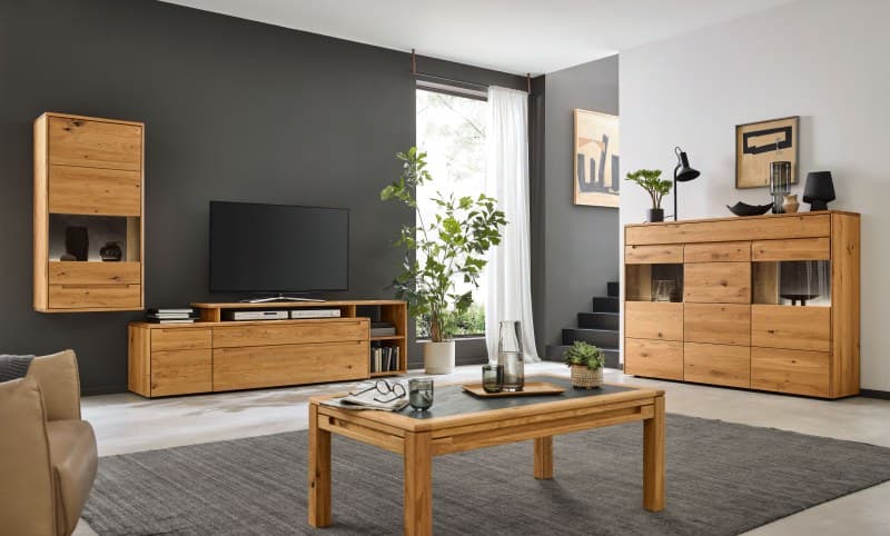 Highboard - Astbuche massiv