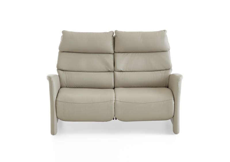 Sofa - 2,5-Sitzer, Kopfteil verstellbar, Leder, Perlmutt,