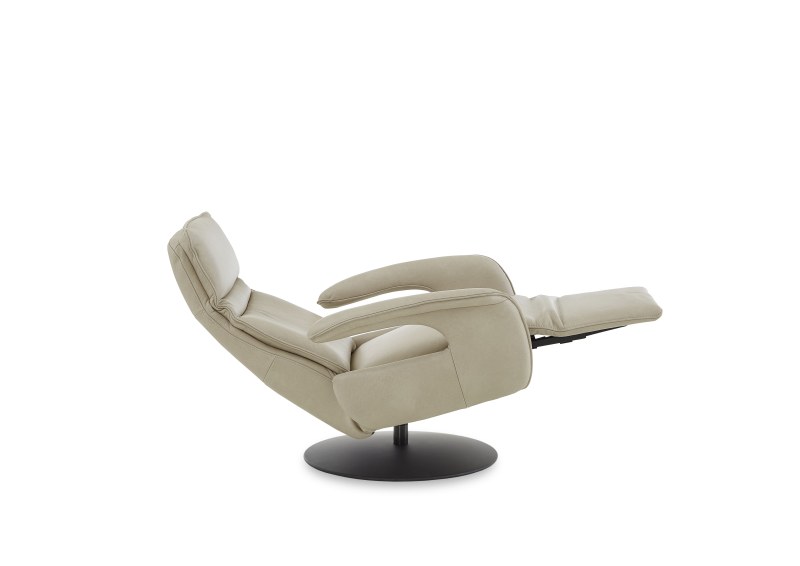 Fernsehsessel - Gr. M, Relaxfunktion, Leder, Pearl