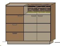 Highboard - Eiche massiv